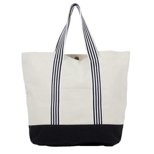 Tote bag with Black Striped Straps